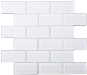 2" x 4" White Glass Brick Mosaic